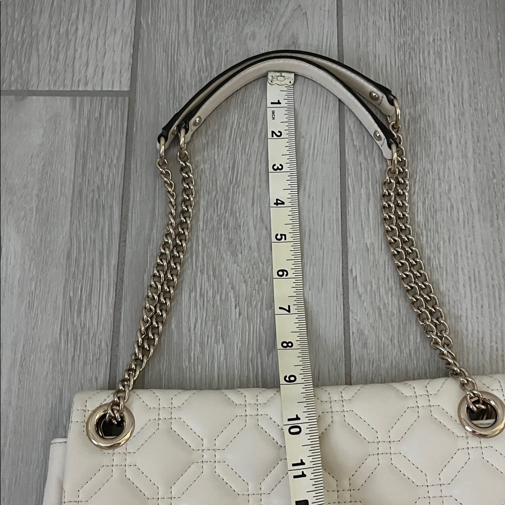 Kate Spade Quilted Leather Handbag  Light Gold Hardware Off White - Picture 11 of 12